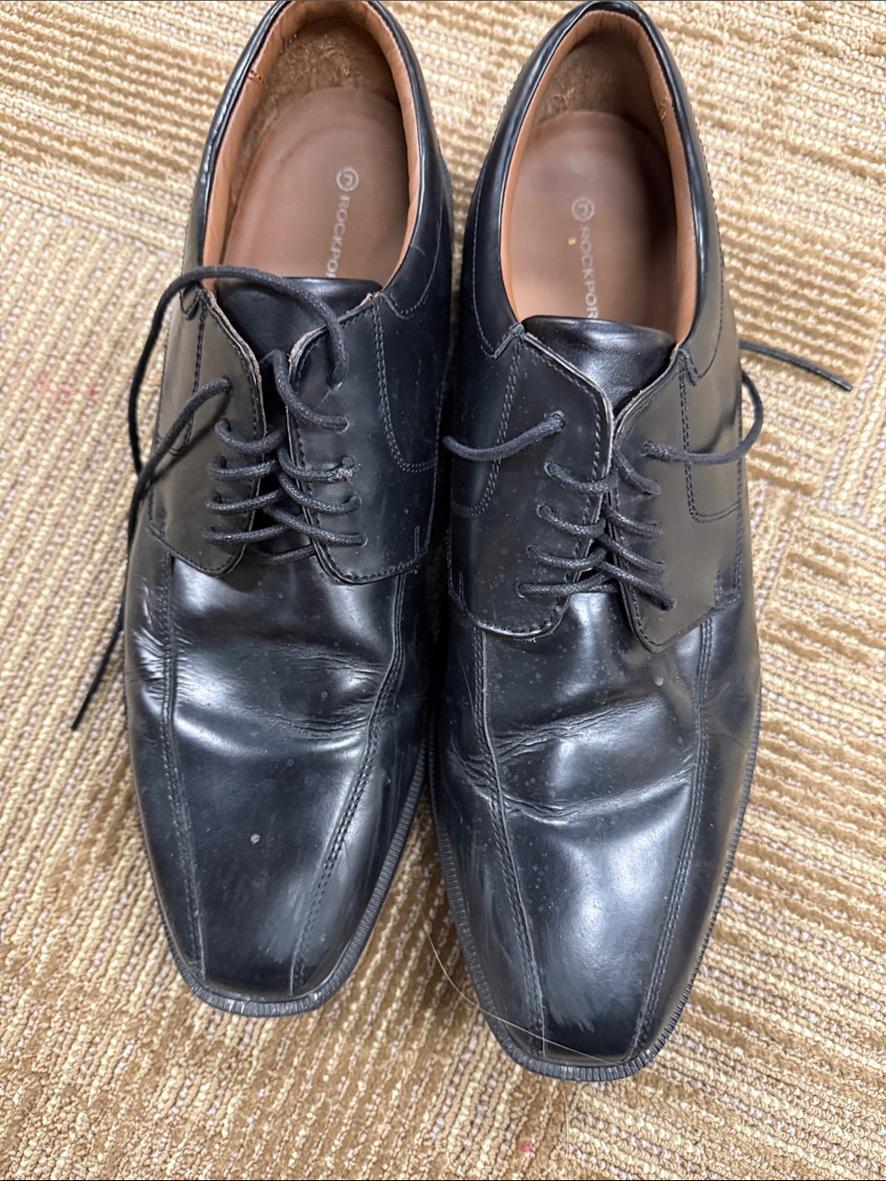 Rockport Black Leather Lace-Up Derby Shoes